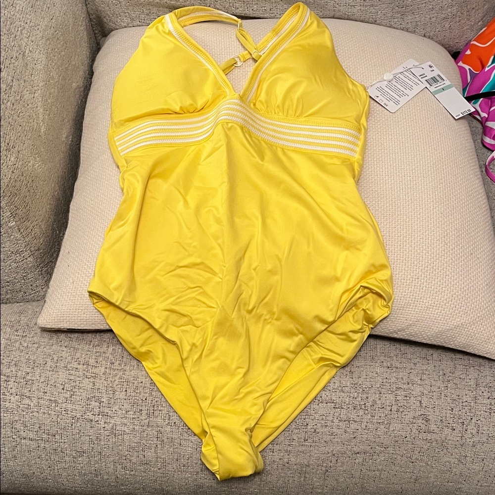 NWT NEW Trina Turk Yellow One Piece Swimsuit